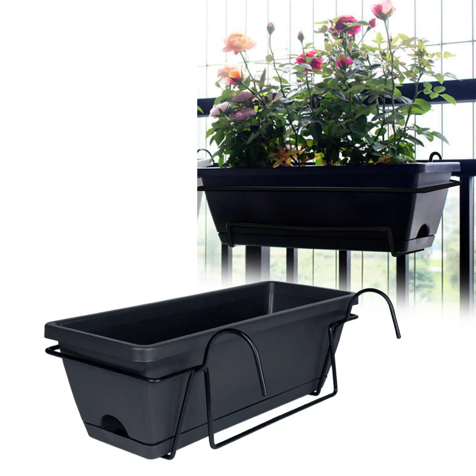 suspension plante balcon noir